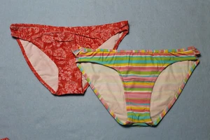 NEU 2er Set Xhilaration Bikinihose Blumen gestreift Large siehe Maße* - Bild 1 von 10