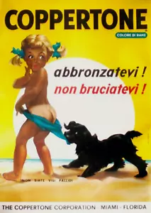 Original vintage poster COPPERTONE SUN TAN GIRL & DOG c.1960 - Picture 1 of 1