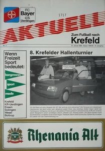 Programm Hallenturnier 21.1.1989 Krefeld Karlsruhe RW Essen Düsseldorf Uerdingen - Picture 1 of 2
