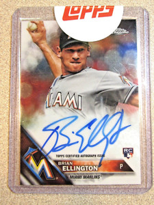 2016 TOPPS CHROME RA-BE BRIAN ELLINGTON AUTO SIGNED MIAMI MARLINS ROOKIE SEALED