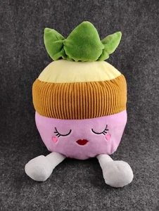 Plush Plant Kellytoy Squishmallow Potted Plant Pink w Hearts Sleepy Closed Eyes - Picture 1 of 5