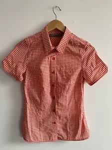 Icebreaker Shirt Womens Small Merino Wool Red White Gingham Hiking Outdoor Top - Picture 1 of 16