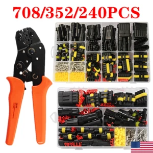 708Pcs 1-6 Pin Car Automotive Waterproof Electrical Wire Connectors Plug Kit Set - Picture 1 of 20