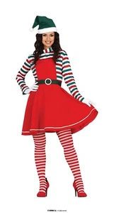 Costume da elfo aiutante di Babbo Natale Taglia donna adulto Feste renna Gnomo - Foto 1 di 1