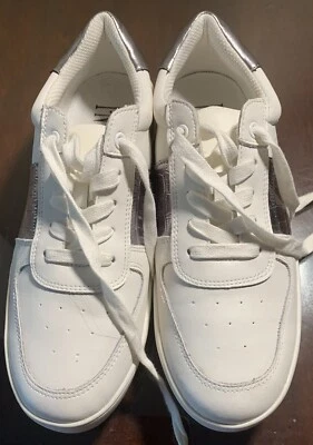 INC International Concepts Women's Fashion Sneakers Shoes, White Silver Size 7M  - Image 1 of 4