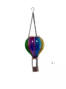 51cm Solar Cool Flame Rainbow Hot Air Balloon Hanging LED Outdoor Lantern Light - Picture 1 of 13