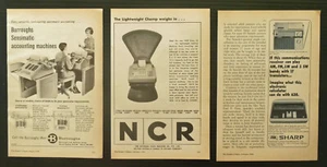 Vintage Ads Burroughs Accounting Machine NCR Adding Sharp Electronic Calculator - Picture 1 of 1