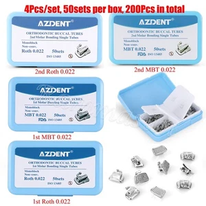 Tubo bucal de ortodoncia dental AZDENT monobloque adhesivo no conv MBT/rojo - Imagen 1 de 21