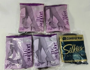 Vintage 90s Silkies TLC Support Control Top Pantyhose Lot of 5 Various Colors  - Picture 1 of 4