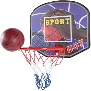 HB SET CANESTRO BASKET RETE + PALLA BAMBINI ADULTI UFFICIO A PARETE PORTA Ø 4.. - Foto 1 di 6