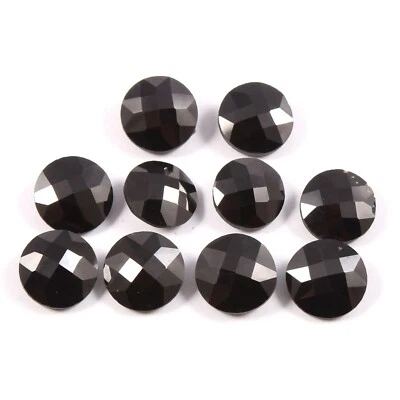 Piedra preciosa briolette con forma de moneda redondeada de espinela negra de alta calidad 7 mm 10 piezas Foto 1 de 2