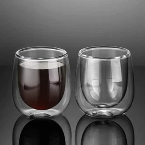 4x Glastal Double Walled Espresso Coffee Glass Cups Glasses Borosilicate Set 4 - Picture 1 of 6