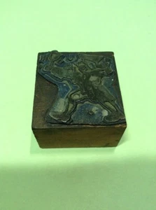 Vintage Metal On Wood Printing Block- Colonial Town Crier - Picture 1 of 12