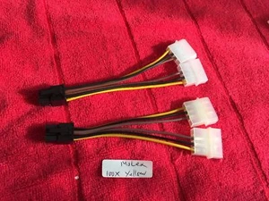 2 Pcs ATX IDE Molex Power Dual 4 To 6 Pin PCIe Video Card Adapter Cable,ORIGINAL - Picture 1 of 4