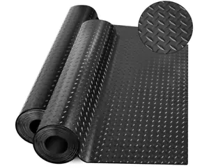 Diamond-Plate Rubber Flooring Rolls, 21FT *16IN Garage Floor Mat, 4 * 7Ft Cover - Picture 1 of 7