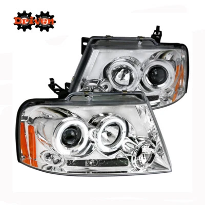 04-08 Ford F150 Harley Lighting Mark Cromo Proyector Halo DRL Faros LED Foto 1 de 4
