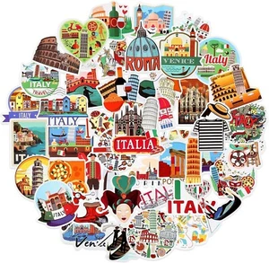 Italy Stickers, Traveling Sticker - 50 Pcs - Picture 1 of 4