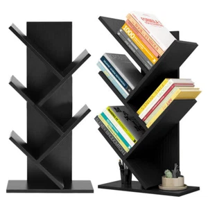 5Tiers Wood Tree Bookshelf CD DVD Storage Shelving Bookcase Unit Display Stand - Picture 1 of 10