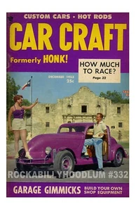 New Poster 11x17 Hot Rod Car Craft Cover Art Dec 1953 Formerly HONK Race - Picture 1 of 1