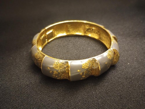 Bracciale Balenciaga vintage anni 80 chiusura invisibile oro e grigio