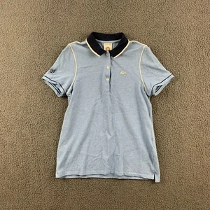 LACOSTE Polo Shirt Womens M 38 Blue Roland Garros Tennis Stretch Short Sleeve - Picture 1 of 9