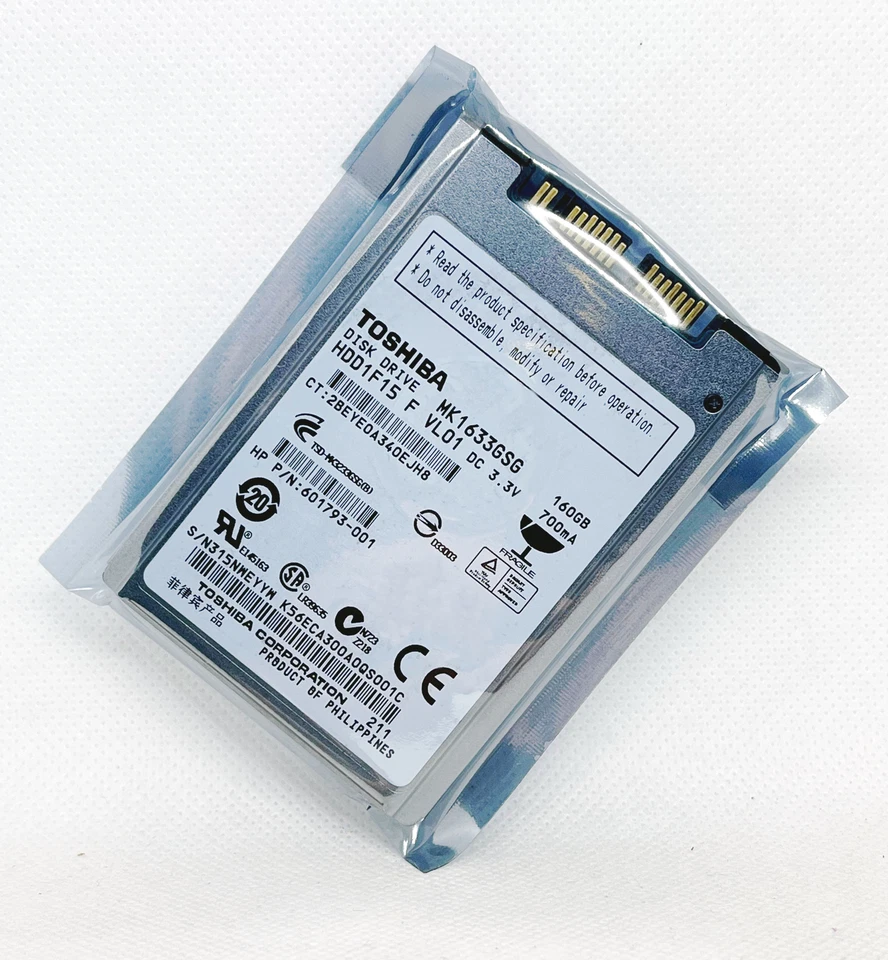 Toshiba 80GB 120GB 160GB 250GB 320GB Internal Micro SATA 1.8 "Hard Drive Disk - Image 1 of 1