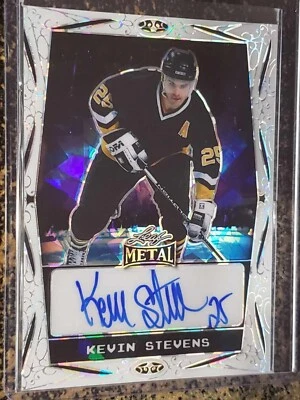 2024 Leaf Metal Legends KEVIN STEVENS Crystal White Auto! BA-KS1 2/3 WOW! - Image 1 of 2