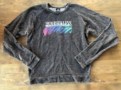 Sudadera para mujer Young & Reckless Los Angeles gris cuello redondo talla pequeña Foto 1 de 3