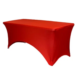 YCC Linens - Stretch Spandex Table Covers, Fitted Rectangular Tablecloths - Picture 1 of 123