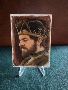 GAME OF THRONES ACEO SKETCH CARD RENLY BARATHEON GETHIN ANTHONY HAI & POTRATZ - Picture 1 of 2