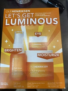 NEW OLE HENRIKSEN Let's Get Luminous Brightening Essentials 3 Piece Set - Picture 1 of 2