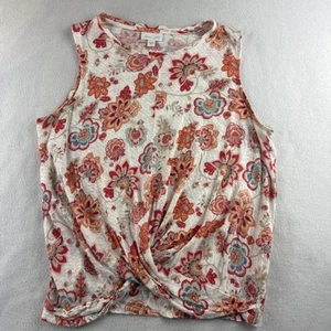 Top donna J Jill Love in lino senza maniche floreale taglia S - Foto 1 di 9