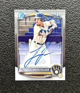 2025 Bowman Chrome JADYN FIELDER 1st Chrome Base On-Card Auto SP! *Brewers - Picture 1 of 2