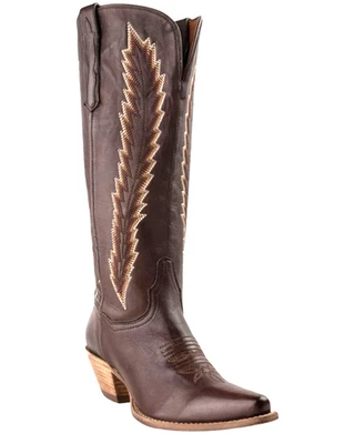 Bota occidental Dan Post para mujer 6,5 M Mahan bordada con plumas punta corta DP80039 Foto 1 de 4