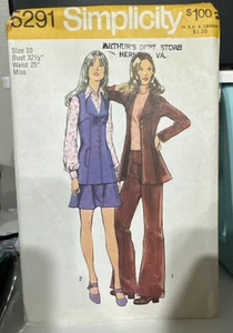 FREE SHIP! 5291 Simplicity Size 10 Sewing Pattern Misses 1970s - Picture 1 of 2