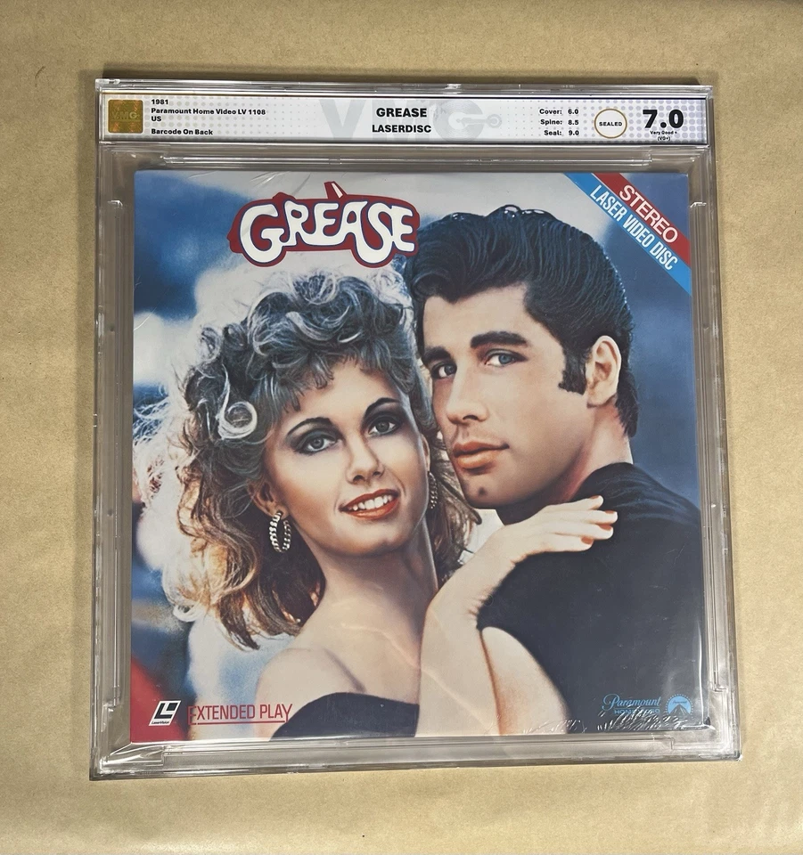 VMG 7.0 Grease 1981 Laserdisc Movie LD  John Travolta Sealed Graded - Image 1 of 2
