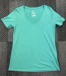 Nike Tee / Damen M / Teal / Dri-Fit / 100% Baumwolle / U-Ausschnitt / Logo - Bild 1 von 13
