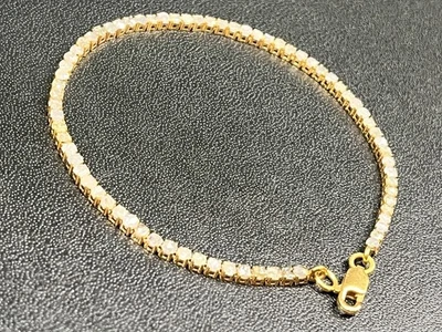 Natural Rose Cut Diamond Tennis Bracelet 925 Sterling Silver 18k Gold Plated #1 - Image 1 of 4