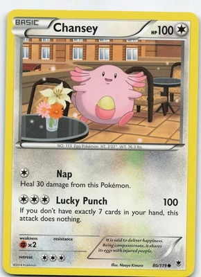 Chansey 80/119 Common Normal XY - Phantom Forces NM Pokémon - Image 1 of 2