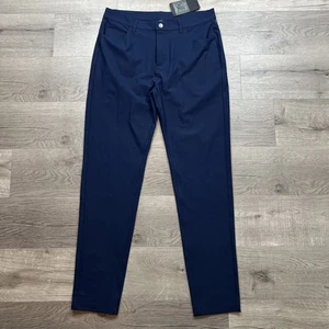 NEU Fabletics The Don 5 Pocket Slim Fit Hose Herren 34x34 Navy Stretch Chino Neu mit Etikett - Bild 1 von 12