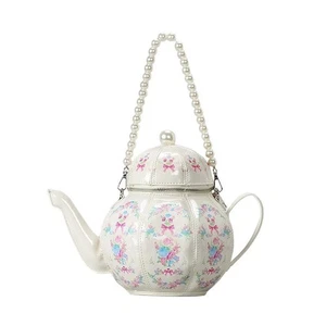 Pearl Handbag Lolita Personality Teapot Shape Messenger Bag Sweet Girl Shaped Ba - Picture 1 of 20