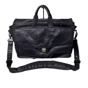 Valigetta business Kenneth Cole NY nera in morbida pelle tracolla per laptop - Foto 1 di 13
