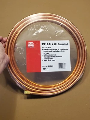 Mueller Industries 3/8" OD x 0.311" ID x 50' Copper Coil 0.032" Wall - Image 1 of 3