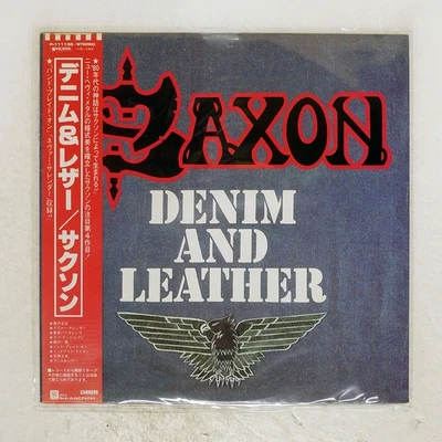 SAXON DENIM AND LEATHER CARRERE P11113G Japan OBI VINYL LP Foto 1 de 3