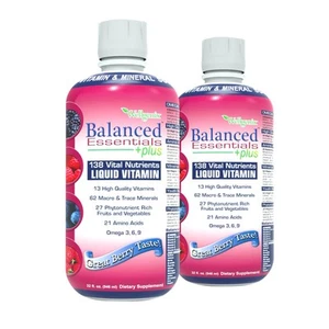Pack de 2 suplementos nutricionales líquidos naturales Balanced Essentials vitamina 32 O... - Imagen 1 de 9