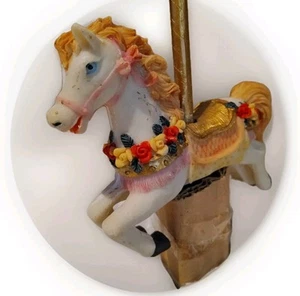 Carousel Horse on Wood Base, made from Resin  Childhood. Carousel  Figurine - Picture 1 of 3