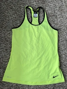 Nike Women's Sleeveless Dri-Fit Tank Top Size M Neon Yellow - Picture 1 of 5