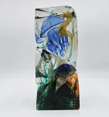 Альфредо Барбини муранское стекло аквариум блок скульптура с автографом  - Изображение 1 из 4