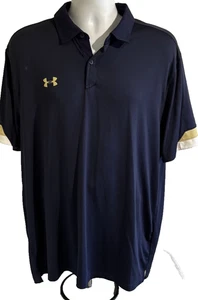 Camisa Polo Under Armour Para Hombre Extra Grande Azul Dorado HeatGear Golf Atlética - Imagen 1 de 9