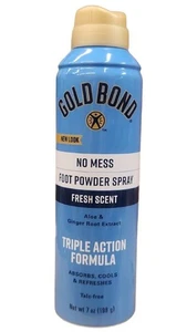 Gold Bond No Mess Spray in polvere per piedi senza talco, 7 once, profumo fresco, con... - Foto 1 di 2